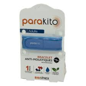 Parakito Bracelet Anti-Moustiques Rechargeable Adulte - Modèle : Color Bleu