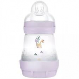 MAM Biberon Easy Start 160 ml 0 Mois et + Débit 1 - Couleur : Lilas