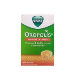 Oropolis Coeur liquide goût citron - 16 pastilles