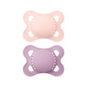 MAM Original Sucettes anatomiques en silicone 2-6 mois rose/parme - Lot de 2 - Coloris uni aléatoire