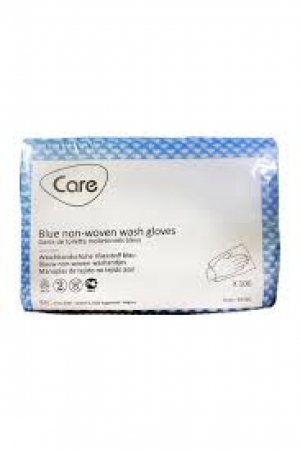 Ontex Serenity Care 100 Gants de Toilette Molletonnés Bleus Non Tissés à Usage Unique 1 sachet