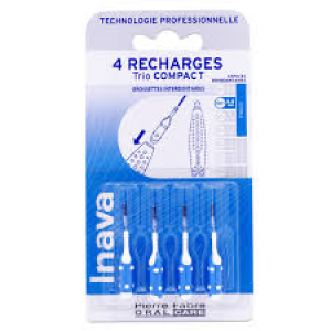 Inava TrioCompact Recharges brossettes interdentaires espaces étroits 0.8mm (ISO 1) - 4 brossettes