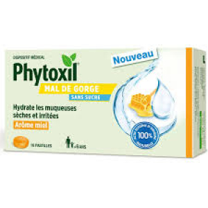 Phytoxil Mal de Gorge Miel Sans Sucre 16 Pastilles