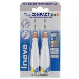 Inava TrioCompact Brossettes interdentaires espaces étroits et mixtes (ISO 1/2/3) - 6 brossettes