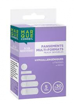 Marque Conseil Pansements Multi-formats Peau sensible x 30