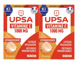 UPSA Vitamine C 1000mg 2 x 20 comprimés effervescents
