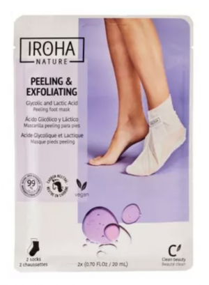 Iroha Nature Masque Pieds Peeling Acide Glycolique et Lactique 2 x 20 ml