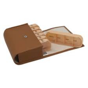 Cooper PILBOX MAXI Fauve - Pilulier Hebdomadaire - 7 Modules Journaliers de 4 Compartiments Grandes Cases