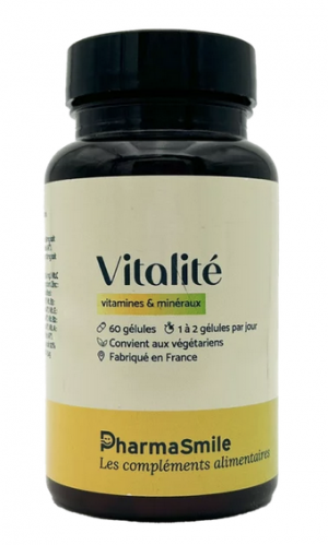 PharmaSmile VITALITE (Vitamines et Minéraux) 60 GELULES