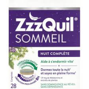 ZzzQuil Sommeil Nuit complète 28 comprimés