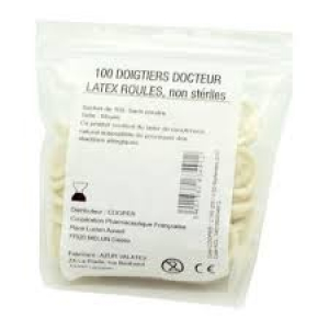 Cooper Doigtiers roulés Latex Non poudrés x 100 Taille M