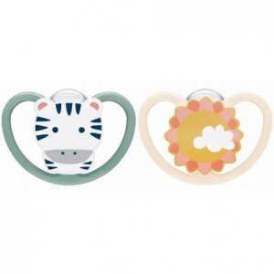 NUK SPACE Sucettes x 2 6-18 mois Zèbre - Soleil
