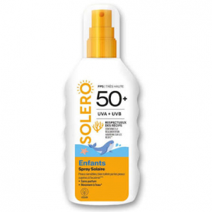 Solero Spray Solaire Enfants SPF50+, peaux sensibles, résistant à l'eau (200 ml)