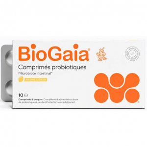 BioGaia Probiotique Microbiote Intestinal Arôme Citron 10 Comprimés à Croquer