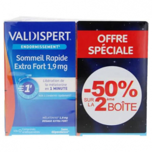 Valdispert Sommeil Rapide Extra Fort 1,9 mg Lot de 2 x 40 Comprimés Orodispersibles