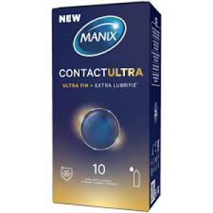 Manix CONTACT ULTRA - Préservatifs Extra Lubrifiés et Ultra Fins 10 Unités