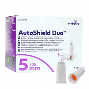 Embecta AutoShield Duo aiguille 5mm pour stylo à insuline par 100