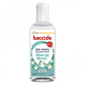 Baccide Gel Mains Désinfectant Hydroalcoolique Monoï Peaux sensibles 100 ml
