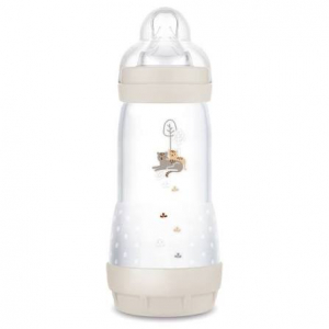 MAM Biberon Easy Start 320 ml 4 Mois et + Débit 3 Rapide - Couleur : Sable