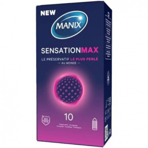 Manix SENSATION MAX - Préservatifs intensément perlés, 10 Unités